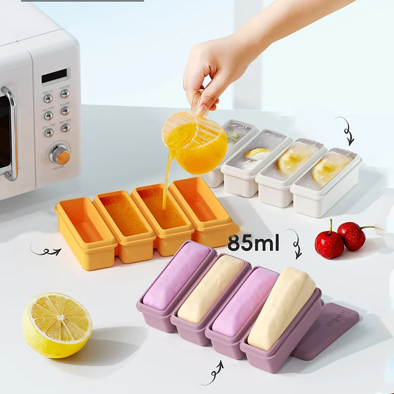Bpa free microwave safe airtight rectangle snack containers food freezing tray reusable baby food storage containers for kids