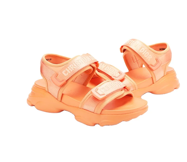 
summer outdoor wallking sandals plarform black orange color knit mesh women casual shoes sandals 