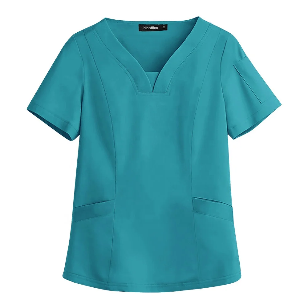 Fashion Trend Custom V Neck Women Tops Pants Hospital Uniforms Two Piece Set Unisex Big Size Nurse Doctor Scrubs Uniform Set