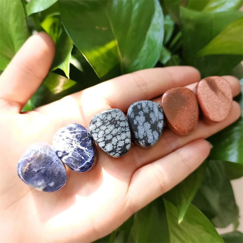 High-quality Healing Stones Pendant Natural Snowflake Obsidian Sodalite Crystal Water Drop for Necklace Decoration