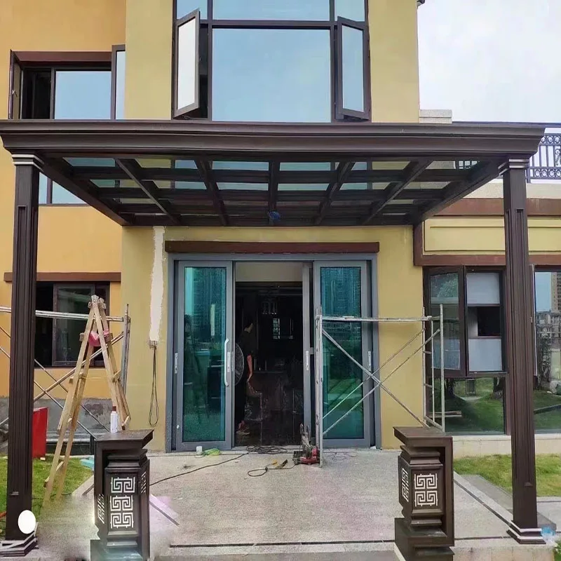 Outdoor Aluminum Frame Canopy polycarbonate roofing patio awning Waterproof UV  canopy