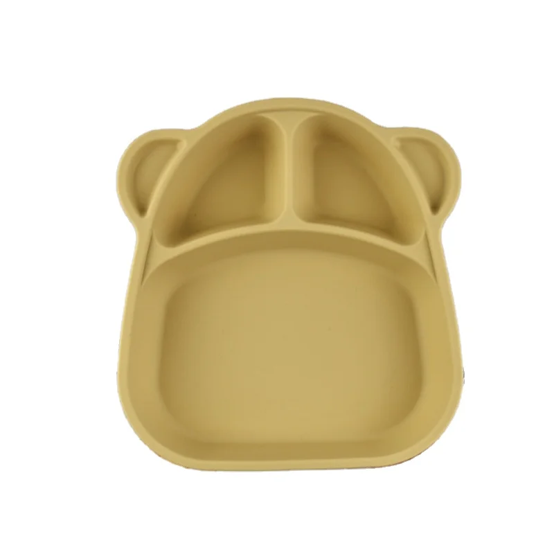 Wholesale Baby Kitchen Set Food Grade Silicone Suction Cups Split Type Monkey Plates for Feeding and Food Storage