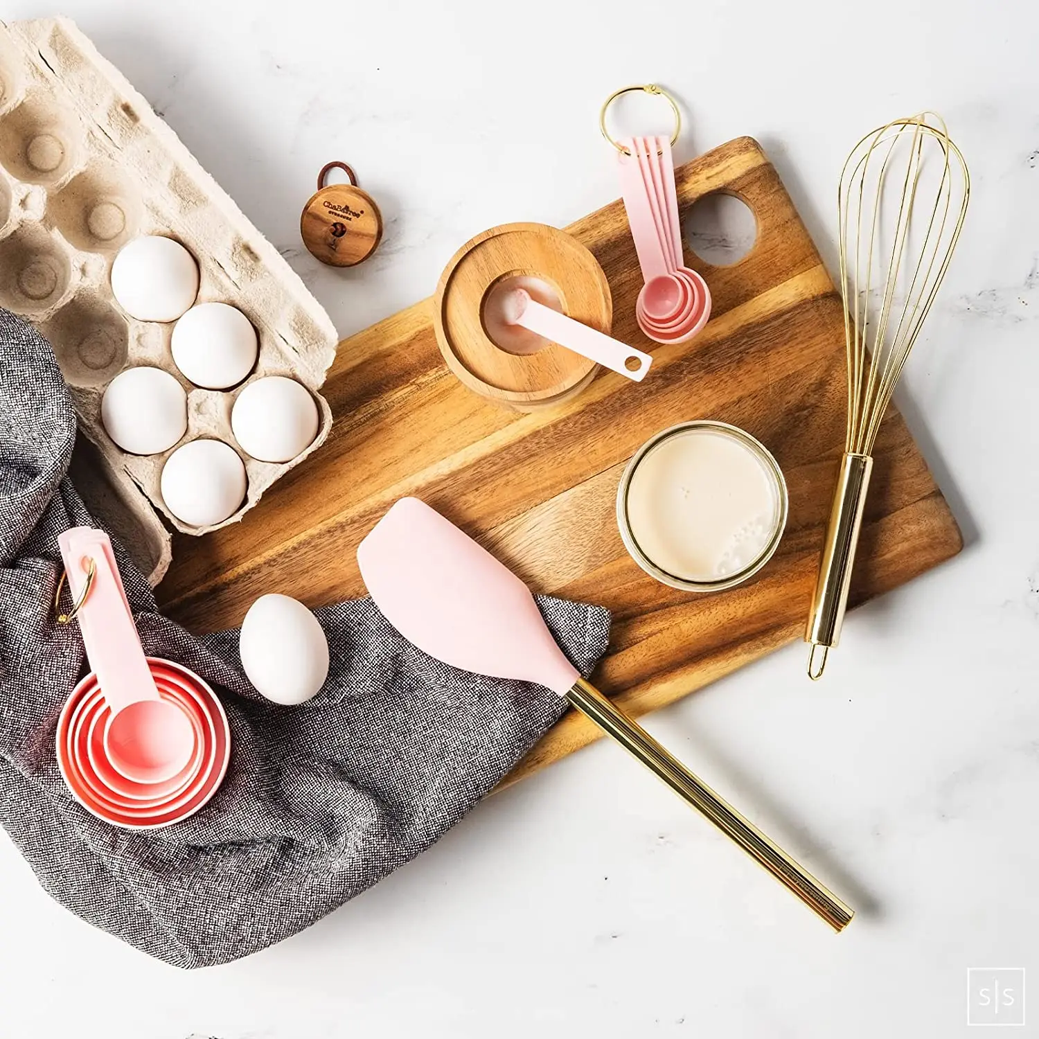 17 Pcs Gold & Pink Silicone Kitchen Utensils Set Cooking Utensils Set With Gold Holder Kitchen Accessories