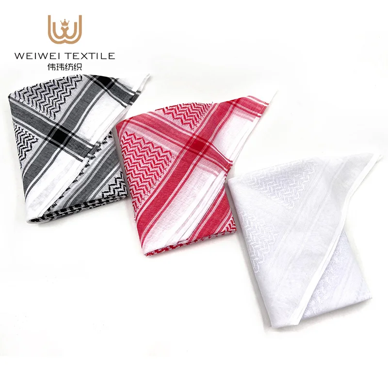 Wholesale Premium Arabic Men Keffiyeh Head Scarf Polyester Shemagh White Yashmagh