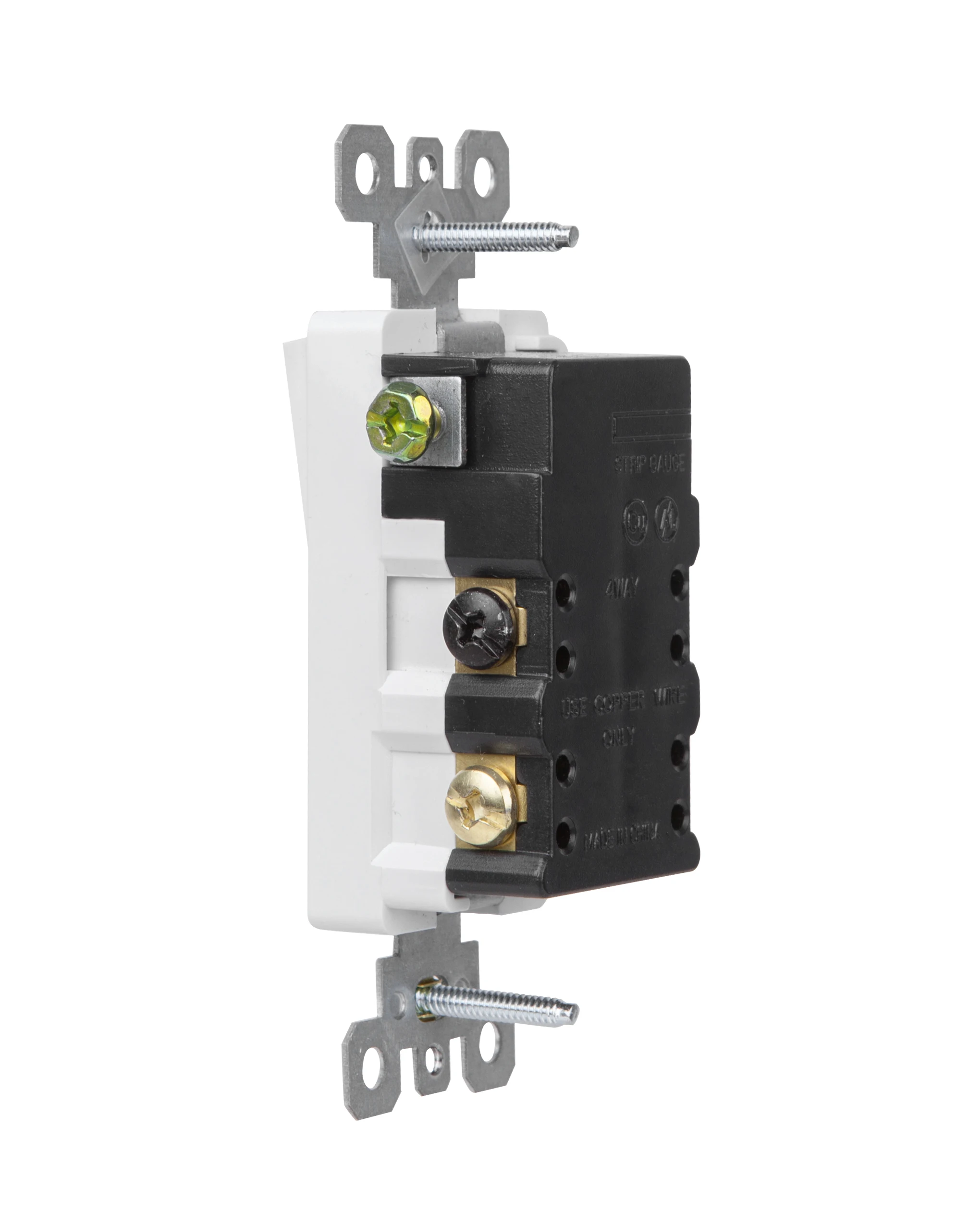 New Automatic Connection Grounded Metal Wall Box 4 Way Decorator Switch