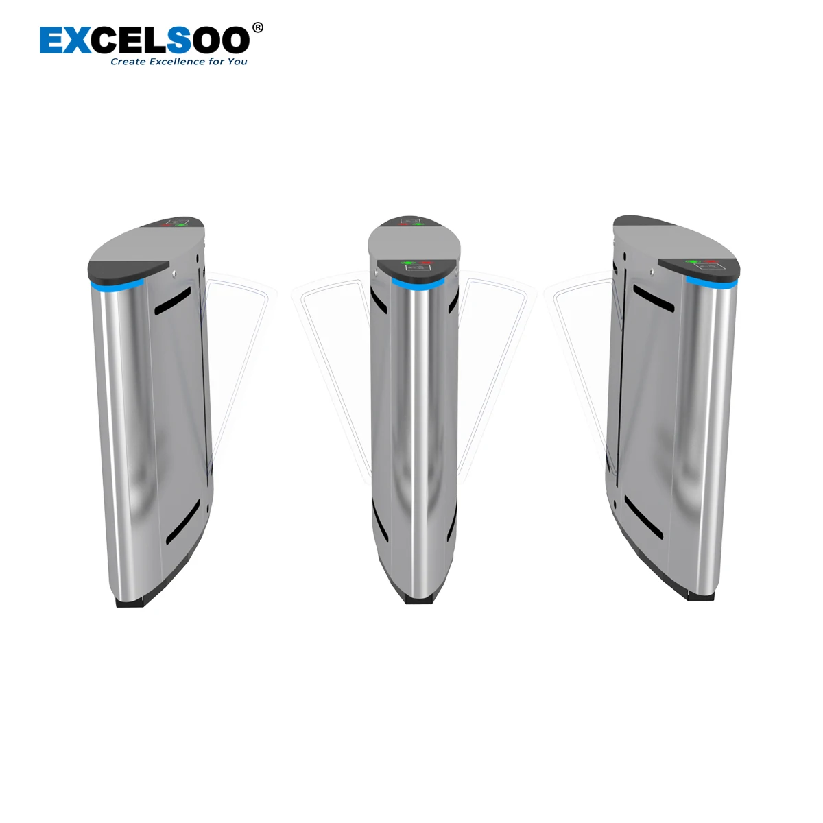 Excelsoo Pedestrian Control System Smart Flap Barrier Gate FLPB312