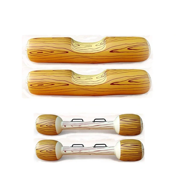  4 PCS Inflatable Pool Battle Log Rafts Float Row Toys for 2 Players Fighting Ride On
