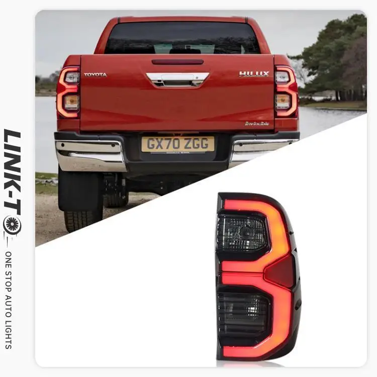 LINK-TO Tail Light Led Rear Car Lamp Normal Version Tail Lamp For Toyota Hilux 2015 2016 2017 2018 2019 2020 Taillights