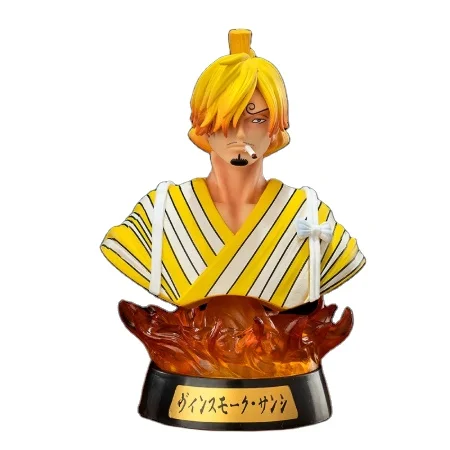 Anime One Piece Figure One Piece Roronoa Zoro Luffy Bust PVC Action Figure Toys One Piece Night Light led color changing figure