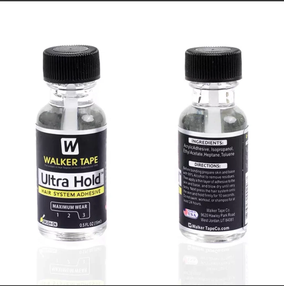 3,4 унции, клей для парика, водонепроницаемый, прочный и клейкий, маслостойкий, удерживающий талисман клей для парика, клей для парика от Walker Tape с кисточкой