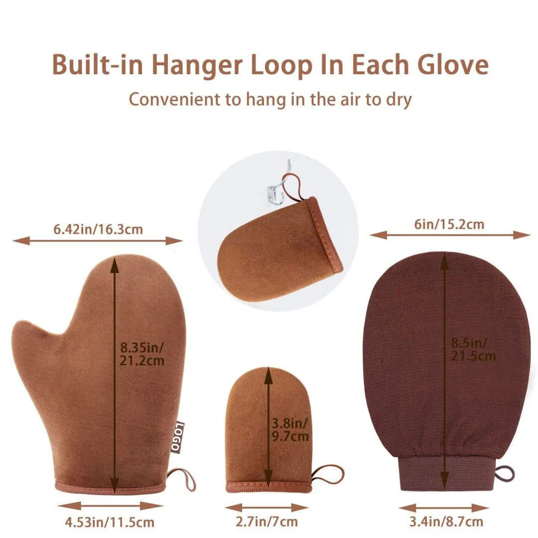 Customized Brown Tan Mitt Pivate Label Self Tanning Mitt Glove Sunless Tanning Mitt