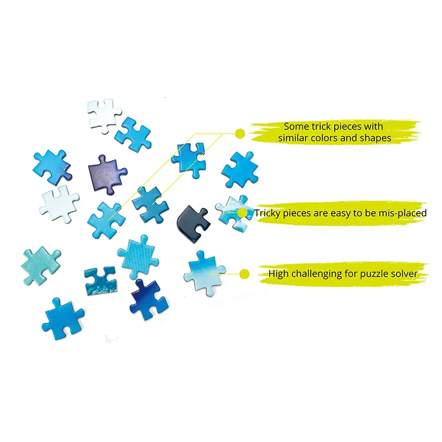 Wholesale Custom Paper Cardboard Brain Game aquatic city Puzzles 100 500 1000 Pieces Jigsaw Puzzle For Kids Adults
