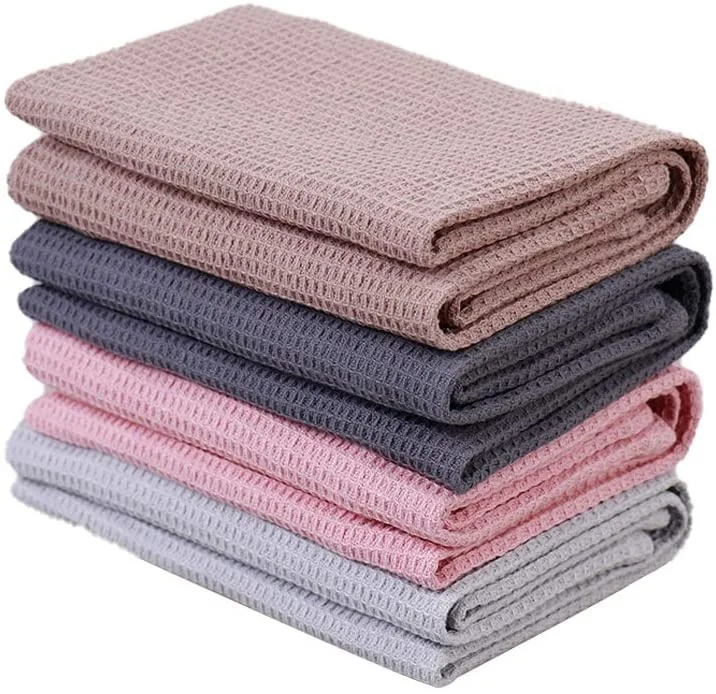 Set of 4 100% cotton Dish Cloths Dish Towels Set Waffle Weave Kitchen Towel Ultra Soft Absorbent Hand Towels