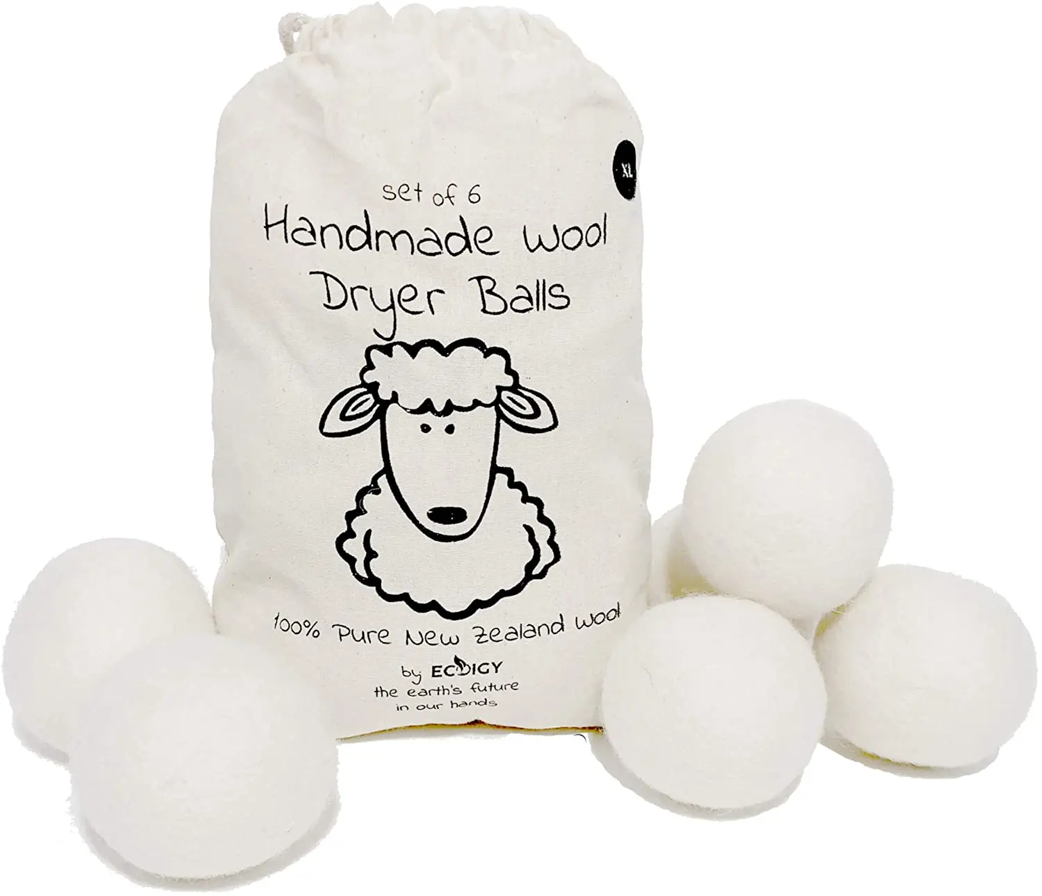 Trending 2024 New Products  Bestseller in USA Organic Natural Reusable Xl 100% Wool Dryer Balls Sheep Hair Dryer Pure Eco 9cm
