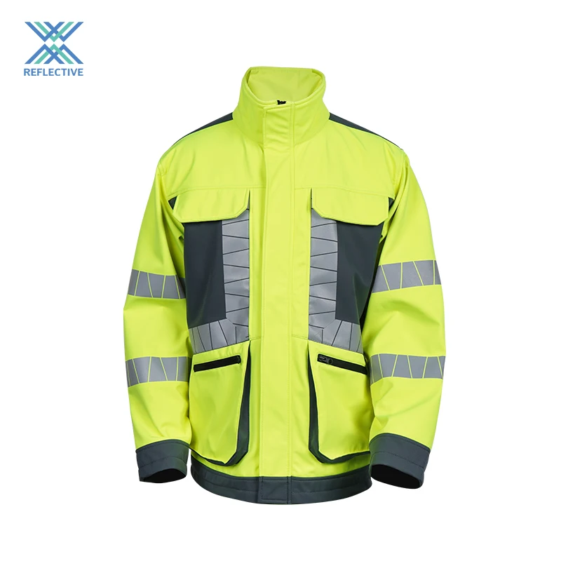 High Visibility Work Cloth Long Sleeve Windproof Multicolor Safety Reflective Jacket