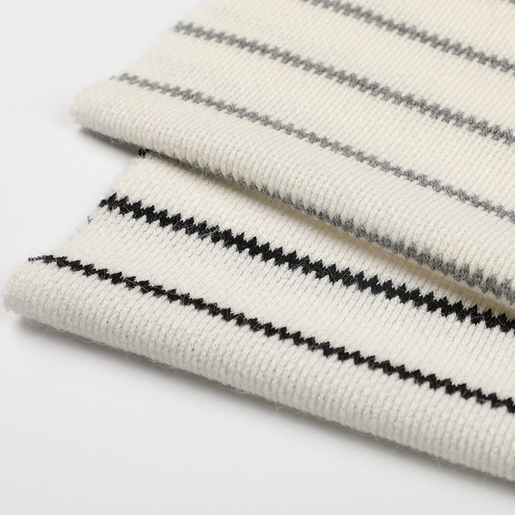 Текстиль KaiMing, оптовая продажа, мягкая на ощупь ткань из вискозы, полиэстера, нейлона, спандекса, окрашенная полосатая ткань