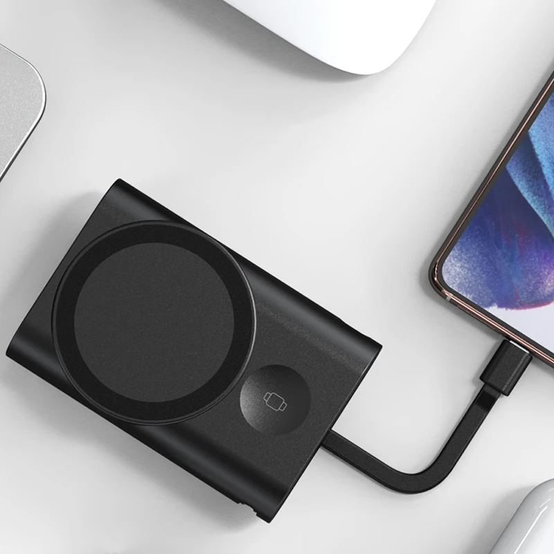 3-in-1 detachable magnetic power bank 5000mAh wireless charger suitable for watches mobile phones and headphone chargers