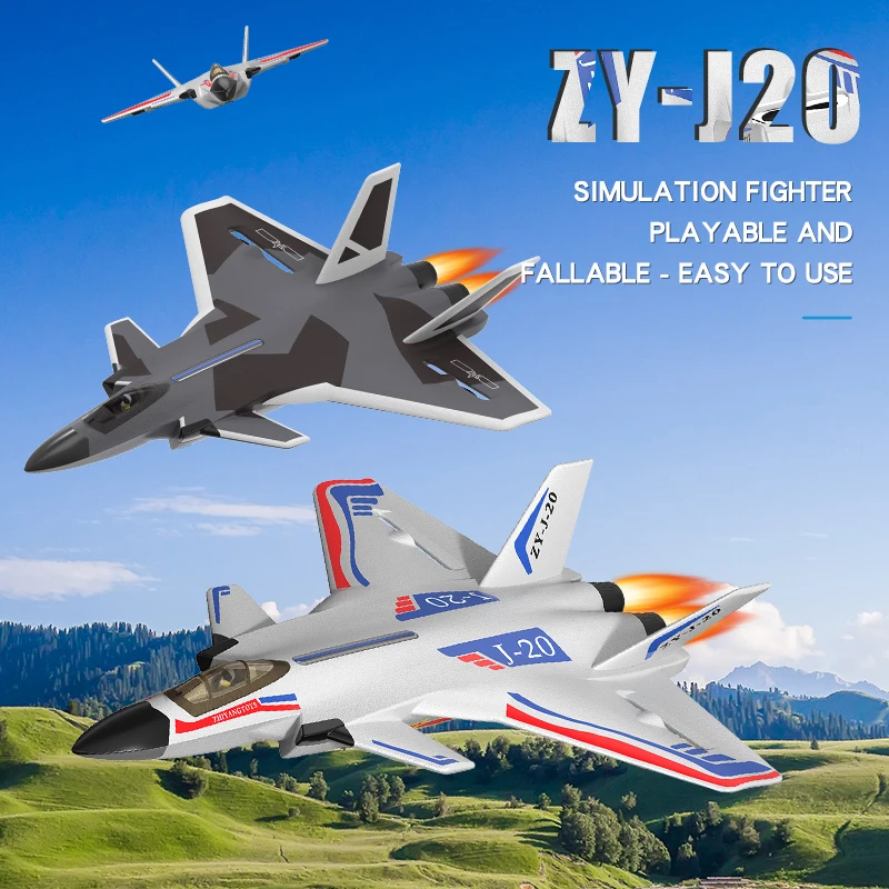 2025 Hot Sale Led Light Fixed Wing EPP Foam Material Fighter 2.4G Remote Control RC Airplane Toys for kids