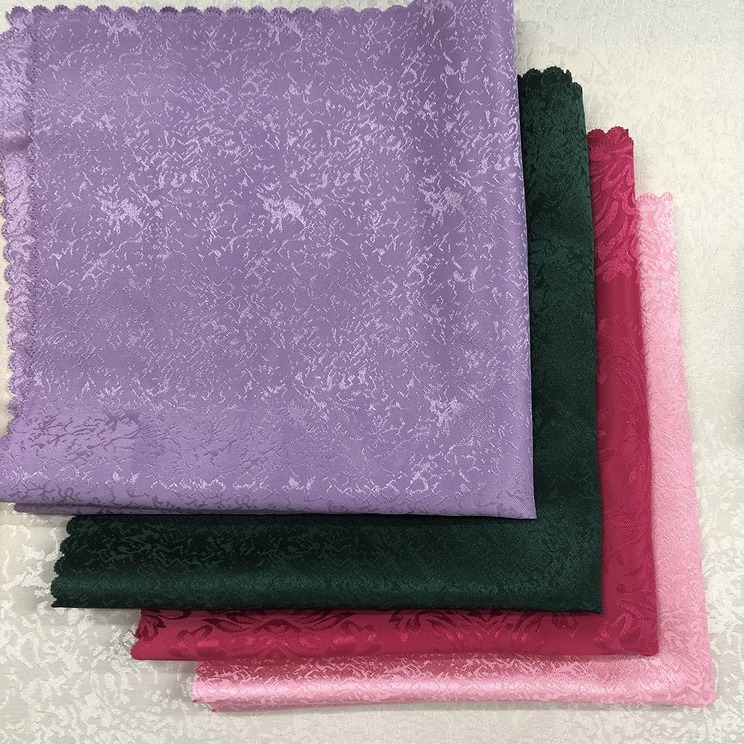 Premium Polyester Square Damask Cloth Table Napkins for wedding party