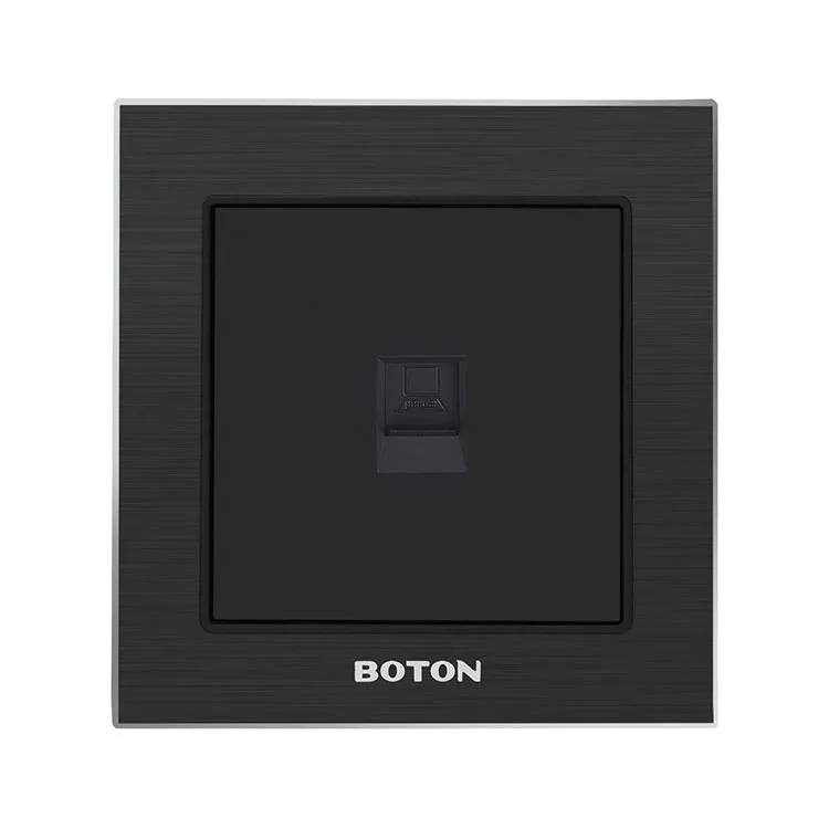 Computer Socket Black Aluminum Panel Wall Socket