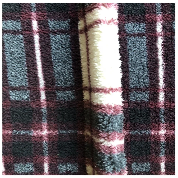 
100% polyester faux fur low pile plush fabric shu velveteen printed custom sherpa fabric 