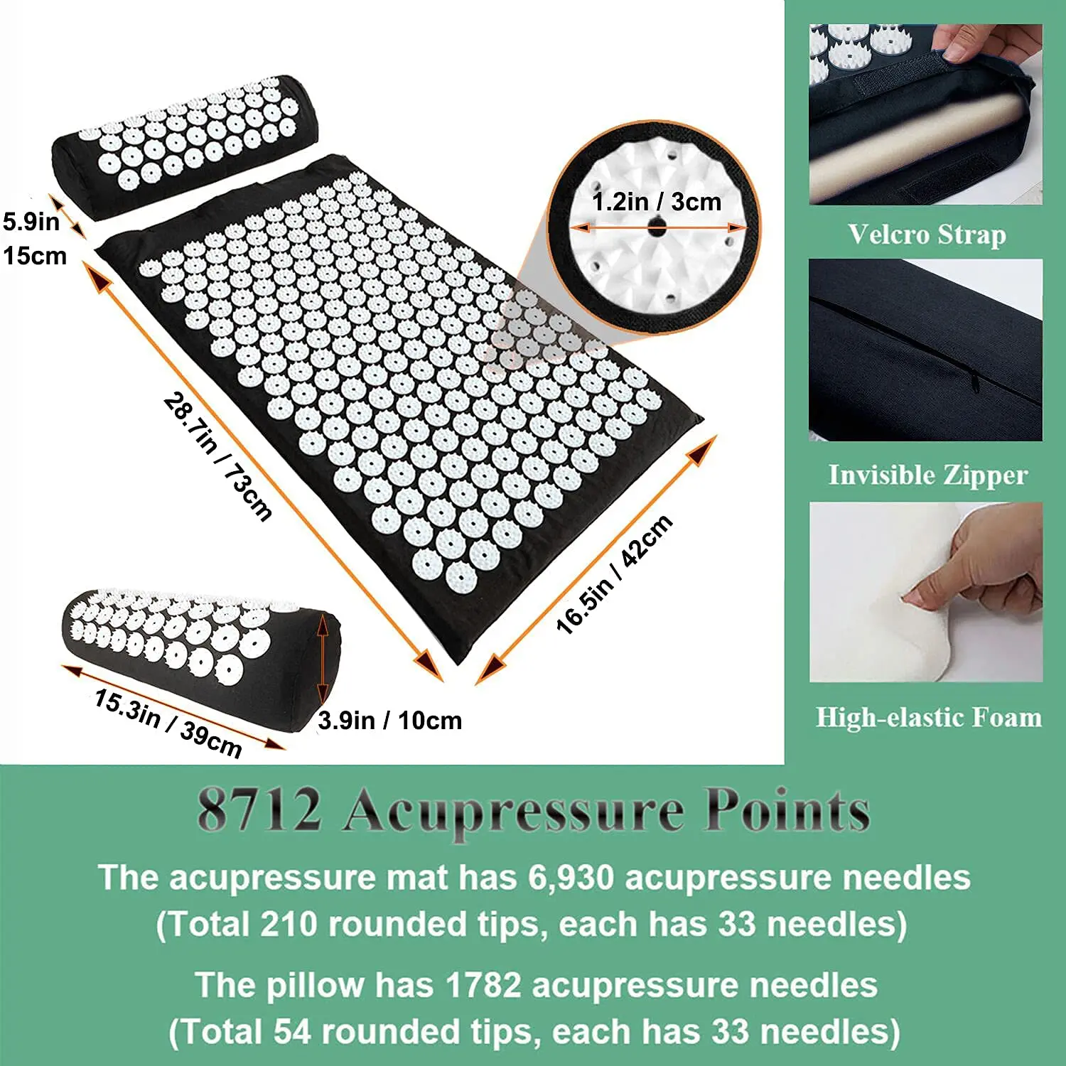 Muscle Relief Acupressure Acupuncture mat Shakti Plastic Spikes Massage Acupressure mat