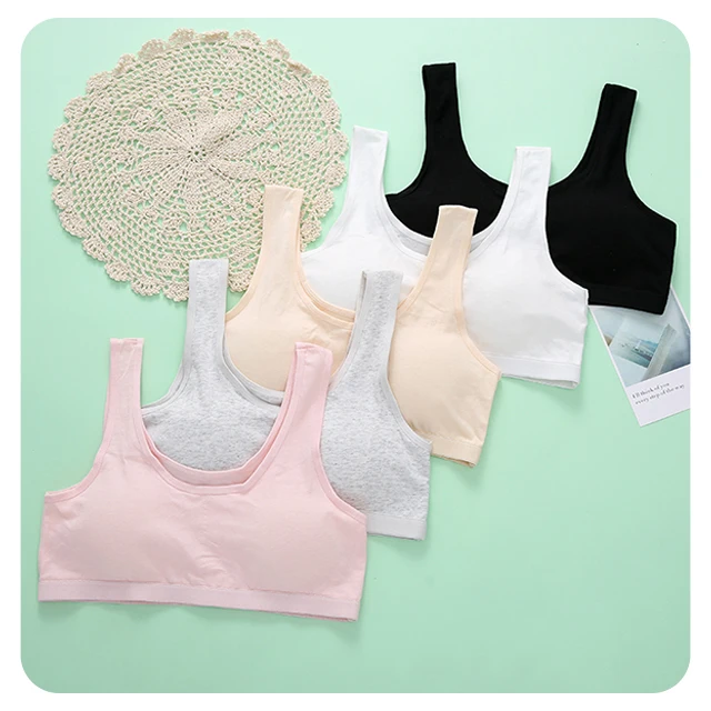 Custom - made printed Teen Bra Simple Solid Color Comfortable Bra For Girls Hot classic  Training Sports Bralette for student