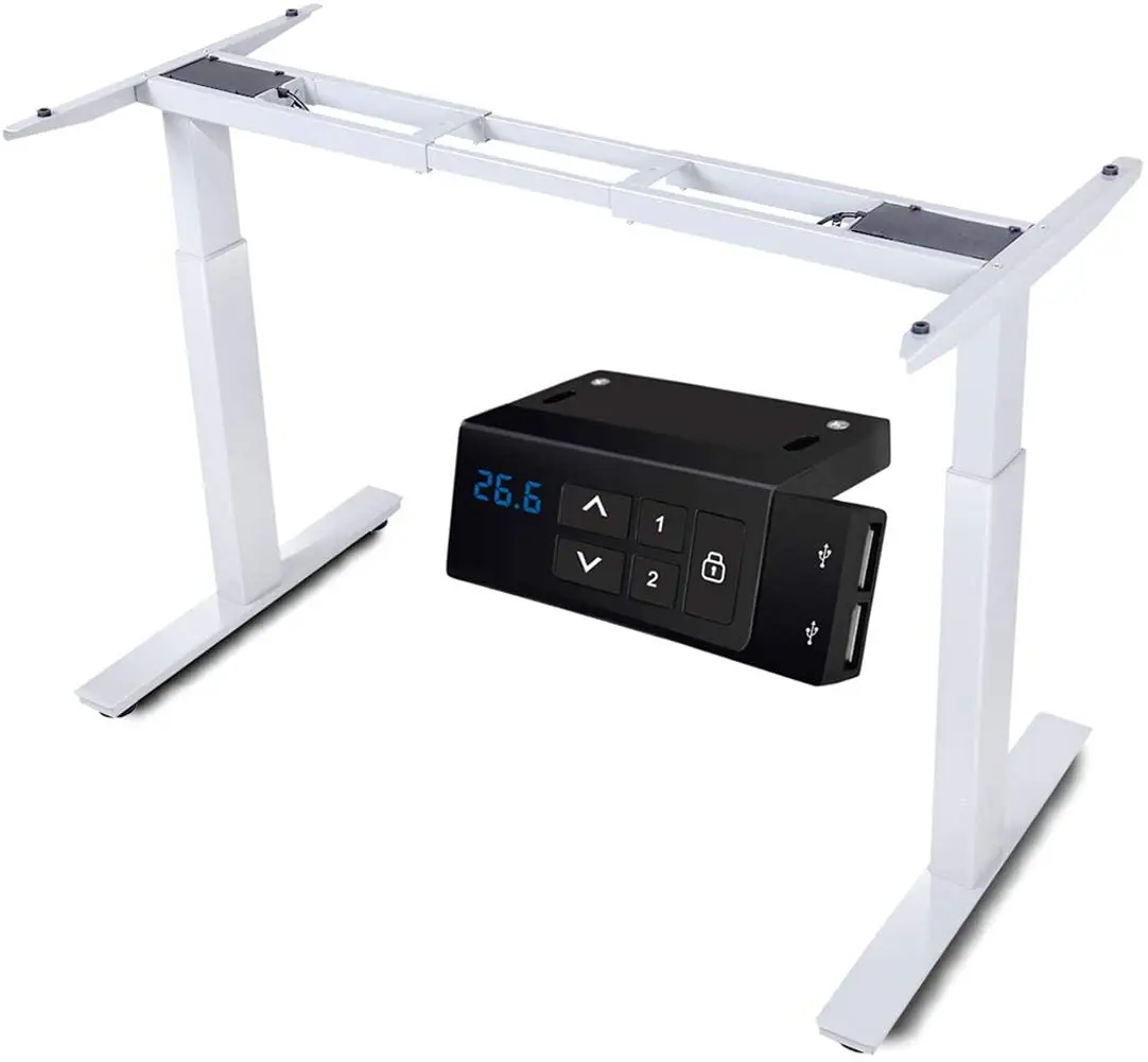 standing desk height adjustable table office desks frame 3legs dual motor (1600152469696)