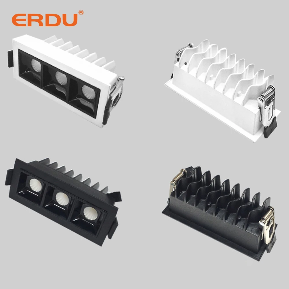 ERDU Recessed Linear Spot Light Led Ceiling Lamp Indoor Lighting LED Rectangular Recessed Aluminium Led Spotlight