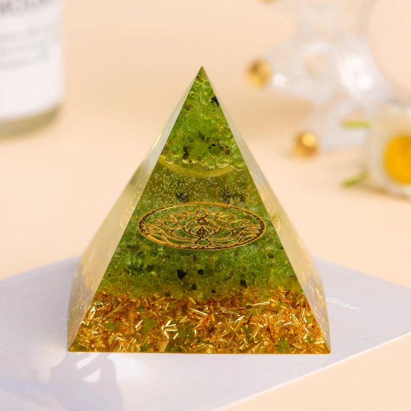 Wholesale Chakra rune Organe Pyramid For Sale Gemstone Pyramid Supplier
