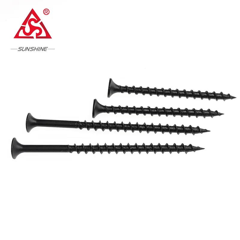 Черные самонарезающие фосфатированные одиночные/двойные резьбовые оцинкованные винты для гипсокартона с головкой