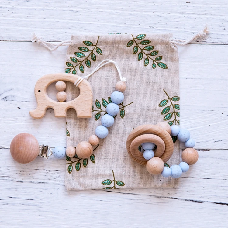 Custom Logo food grade bowknot Teething Dummy Clip Silicone Baby Pacifier Clip