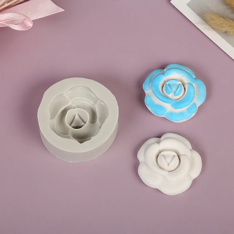 Camellia Rose Flower Soap Candle Mold Silicone Aromatherapy Gypsum Epoxy Mould Handmade Home Decor Gifts