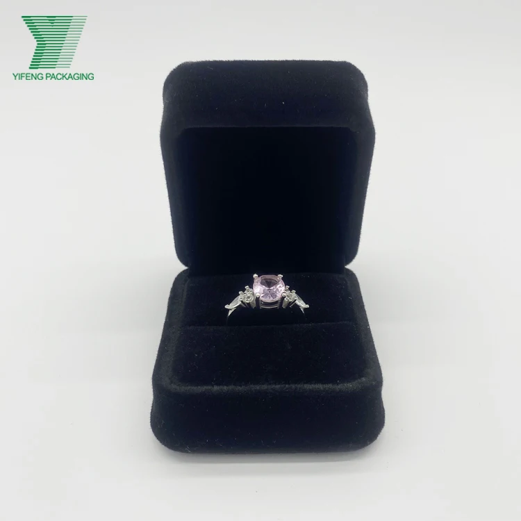 Luxury velvet jewelry paper box necklace ring custom logo gift paper jewelry box packaging