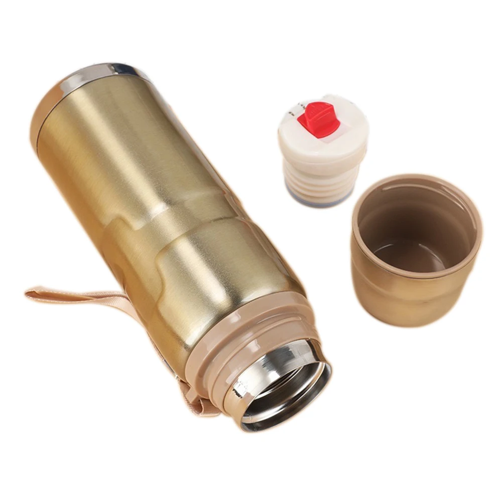 
500 750ml Stainless Steel Thermos Vacuum Insulated Flask With Cup 