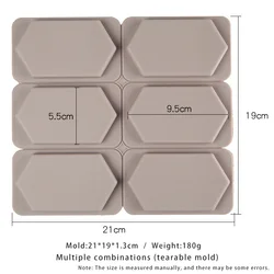 Six-piece tearable diamond-shaped diy aromatherapy wax tablets epoxy pendant plaster fragrant stone decorative silicone mold
