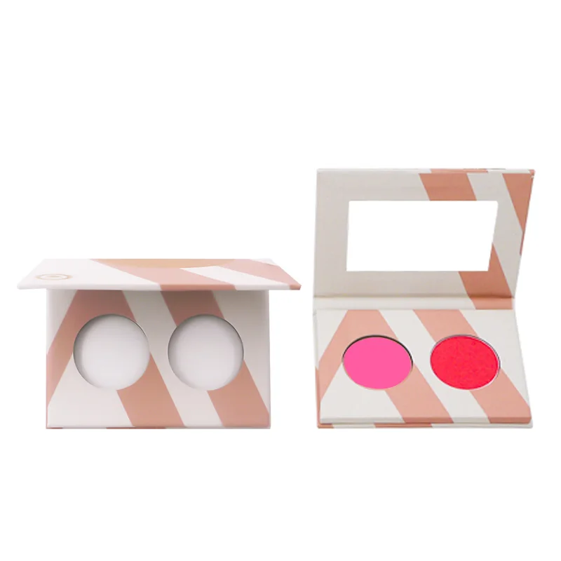 Самодельная одноцветная круглая кастрюля для макияжа с высоким пигментом Eyshadow/палитра румян с зеркалом