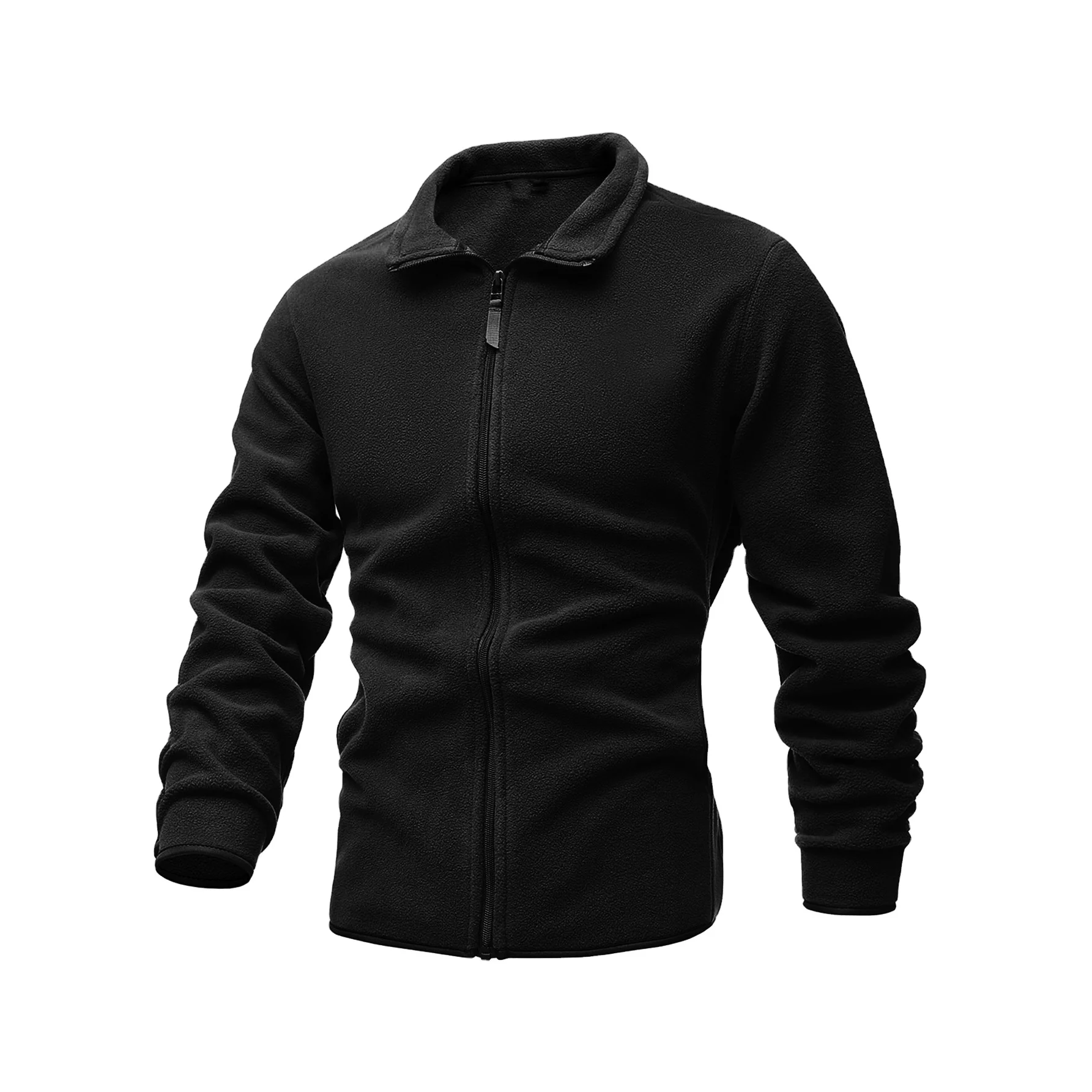 Slim Double-sided Velvet Tactical Sweater Casual Mock Neck Zipper Black Camouflage for Man Jacket Tactical