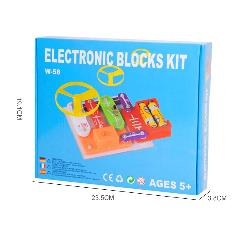 QS Children Learning Game STEAM Educational DIY 58 Types Circuits Lab Appliance Electronic Building Blocks Kit Toys for Kids