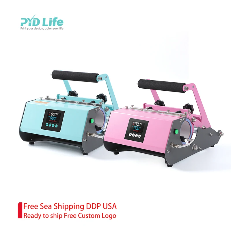 PYD Life USA Free Sea Shipping DDP RTS Pink Teal 20 oz 30oz Tumbler Heat Press Machine Sublimation