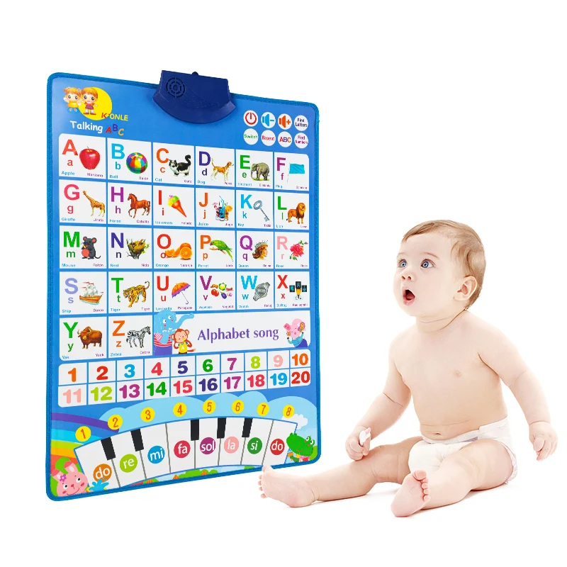 English Spanish Talking Poster Abc Alphabet Numbers Songs Electronic Interactive Wall Chart