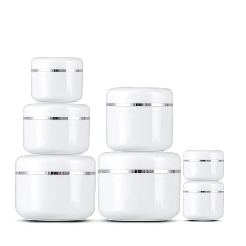 High Grade PP Empty Round White Cosmetic Plastic Jar with Liner for Skin Care Cream Box Packaging