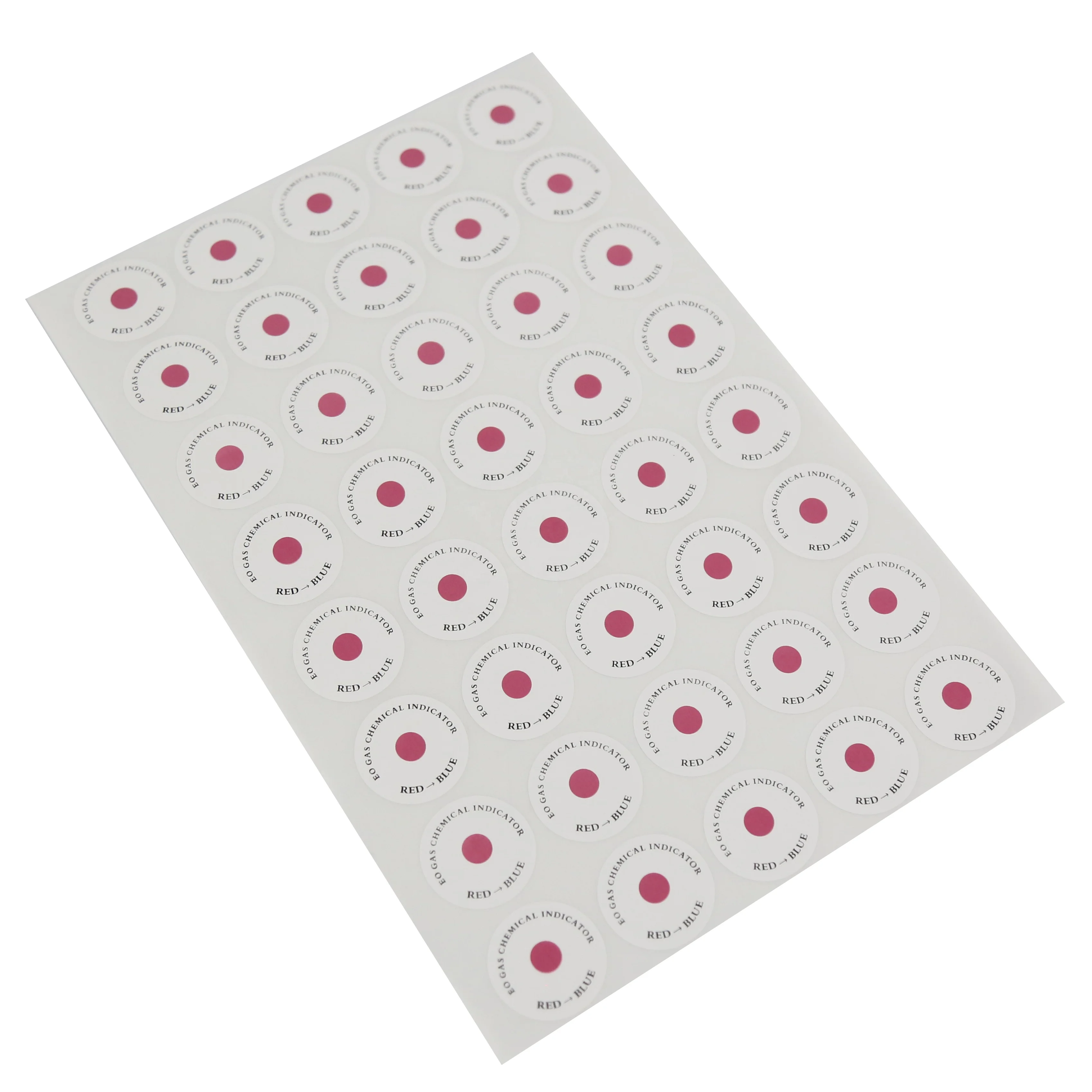 Medical sterile indicator sticker circle chemical EO sterilization indicator label