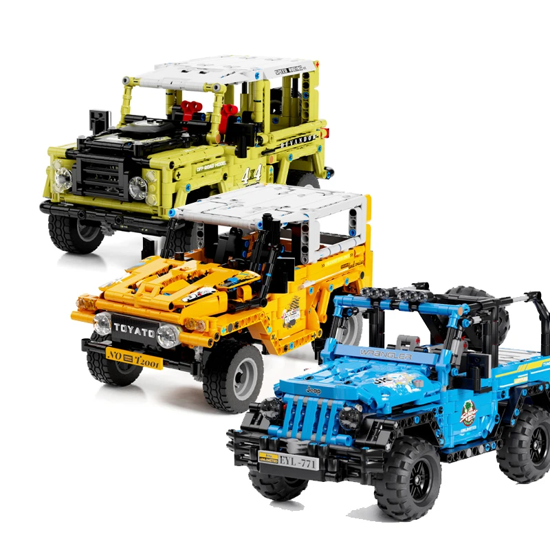 Новые поступления коллекционных T2001-2005 собранных совместимых 4x4 моделей MOC мини-кирпич внедорожных автомобилей строительные блоки игрушки для домашнего декора