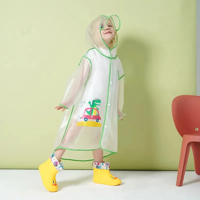 Kids Raincoats Waterproof Hooded Rain Poncho Jacket Toddler Boys Girls Rain Suit Reusable Rainwear