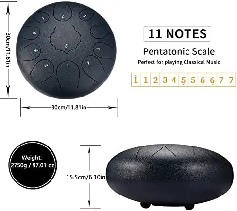 Новый продукт Лидер продаж 12 дюймов 11 нот стальной перкуссионный барабан красочный эфирный с мягкой сумкой