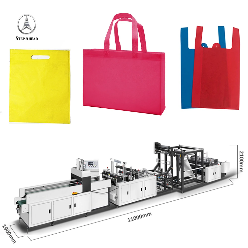 Full-automatic non-woven box bag making machine, 5 in 1 non woven fabric making machine