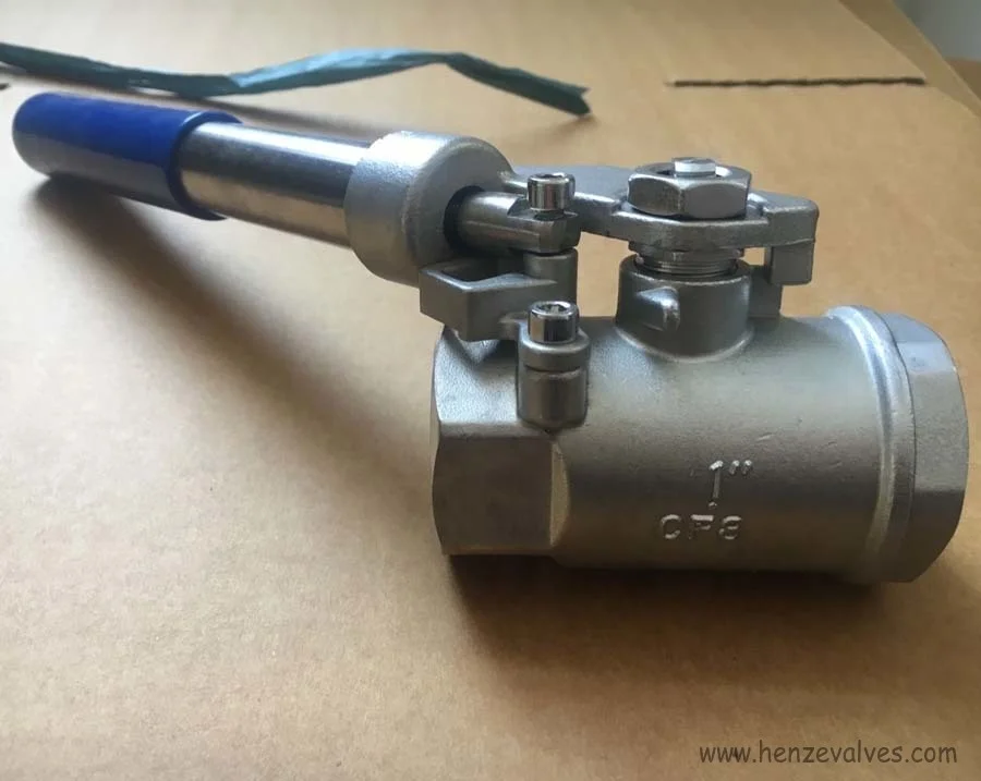 1000WOG Threaded Deadman Ball valve with spring return handle for self closing 2 or 3 piece body