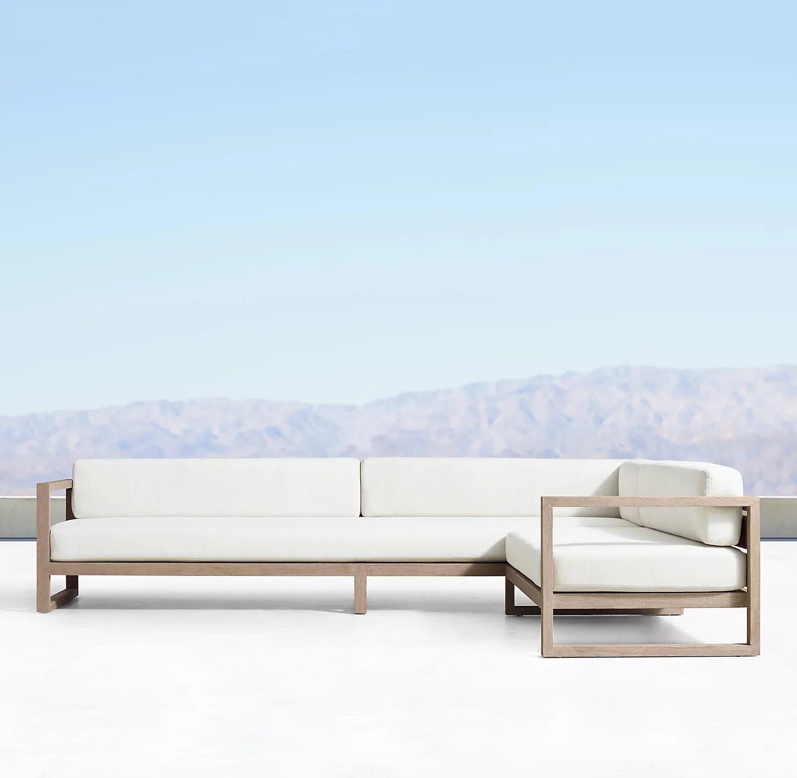 teak wood furniture outdoor sofa set garden furniture L shape backyard furniture modern sofa set with cushion