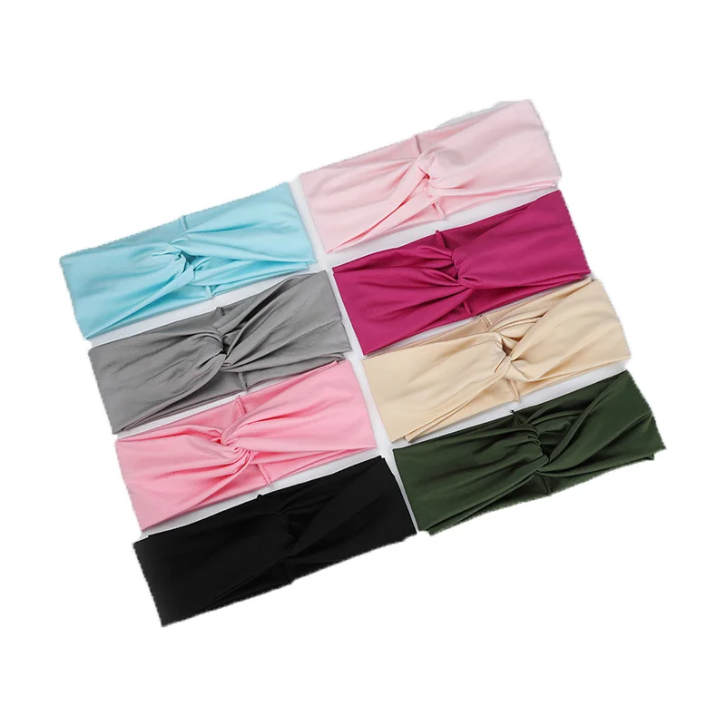 Женская вязаная спортивная повязка на голову для йоги